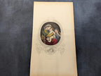 Antique Victorian Hand Coloured Engraving c.1860 – “Infant Christ Virgin & St John” – Biblical Hand Painted Print