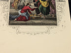 Antique Victorian Hand Coloured Engraving c.1860 – “Jesus Washing His Disciples' Feet” – Biblical Hand Painted Print