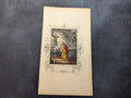 Antique Victorian Hand Coloured Engraving c.1860 – “Chtist Praying In The Garden” – Biblical Hand Painted Print