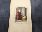 Antique Victorian Hand Coloured Engraving c.1860 – “The Woman Taken In Adultery” – Biblical Hand Painted Print