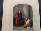 Antique Victorian Hand Coloured Engraving c.1860 – “The Woman Taken In Adultery” – Biblical Hand Painted Print