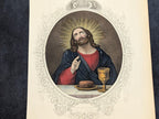 Antique Victorian Hand Coloured Engraving c.1860 – “The Redeemer” – Biblical Hand Painted Print